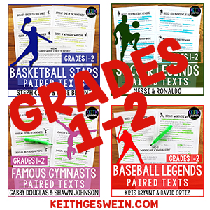 Keith Geswein 200 passages about famous athletes for grades 1-6. Watch as your students get excited, engaged, and eager to read passage after passage!