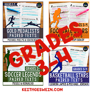 Keith Geswein 200 passages about famous athletes for grades 1-6. Watch as your students get excited, engaged, and eager to read passage after passage!