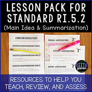 Resources to teach, review, and assess RI.5.2 main idea and summary.