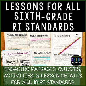 A bundle with resources to teach, review, and assess all 10 RI standards in 6th grade